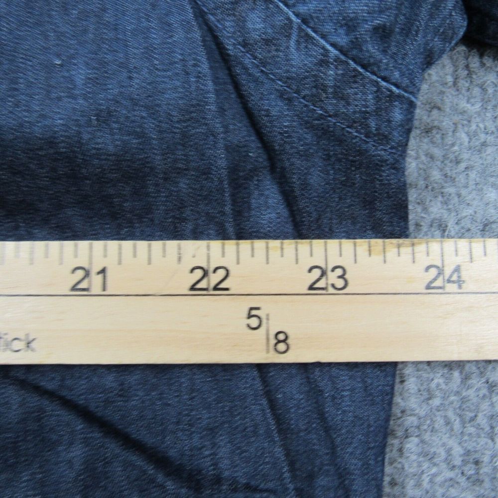 Izod Shirt Mens 15.5 34/35 Medium Lightweight Denim Dark Wash Long Sleeve - Picture 4 of 8